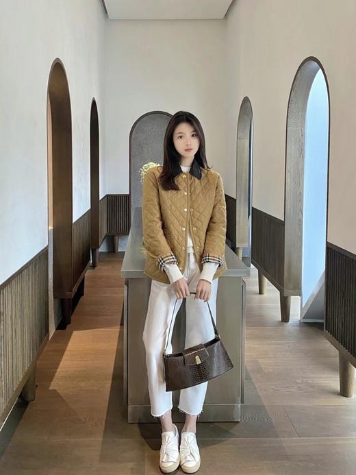 巴恩风撞色领绗缝棉服 商品图1