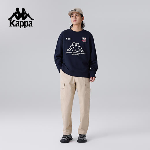 Kappa卡帕背靠背圆领运动卫衣女春秋新款休闲上衣男针织套头衫潮K0F12WT05 商品图4