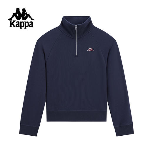 Kappa卡帕背靠背新款半拉链运动卫衣女款纯棉休闲针织套头衫上衣K0F22WT30 商品图0
