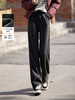 【年终特卖】熙世界人字纹窄版阔腿裤女秋冬新款高腰运动卫裤宽松直筒毛呢裤子 商品缩略图0