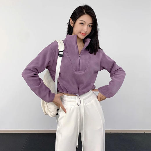 跃牌【禅语梵心】冬季健身外套防寒保暖摇粒绒长袖瑜伽服WT4704 商品图1