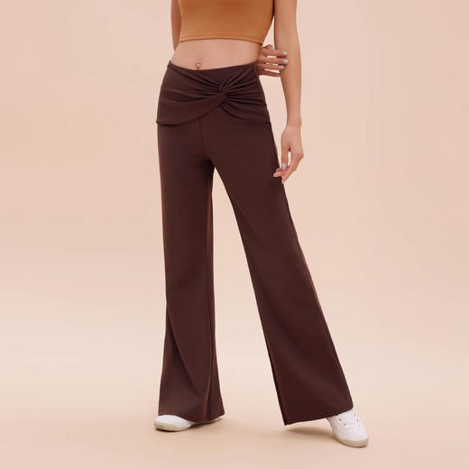 跃牌【禅语梵心】宽松休闲直筒喇叭长裤纽结舞蹈健身裤女CK5112 商品图2