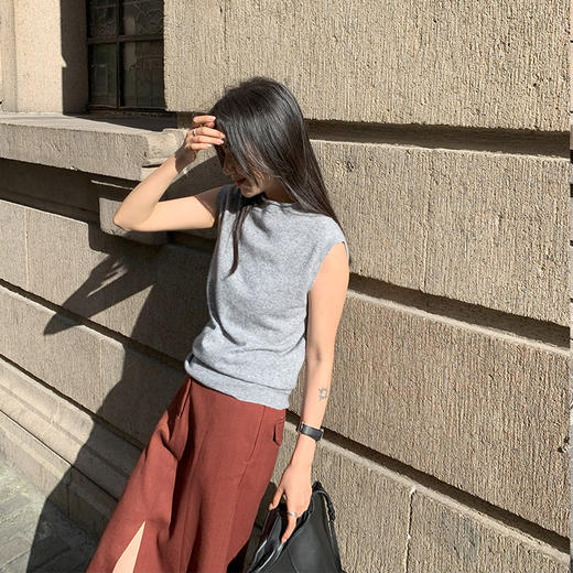 【顺丰包邮】34806 洛诗琳秋冬内搭神器无袖羊毛针织套头衫女20037 商品图3