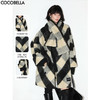 【有赞】COCOBELLA格纹长毛绒加厚毛呢外套女秋冬设计感围巾大衣WL59 商品缩略图0
