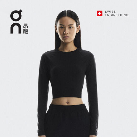 ON 昂跑 Studio Long-T Crop女款运动休闲舒适轻便长袖T恤 商品图0