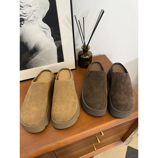 【活动商品，不退不换】可可的居家好物 厚底勃肯半托 胎牛皮材质 柔软细腻 脚感舒适 商品图0