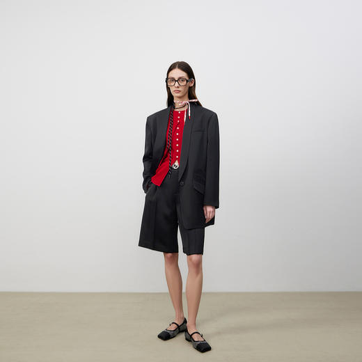 lost in echo2025春夏新款斜方头烫钻网纱玛丽珍平底芭蕾舞鞋单鞋 商品图1