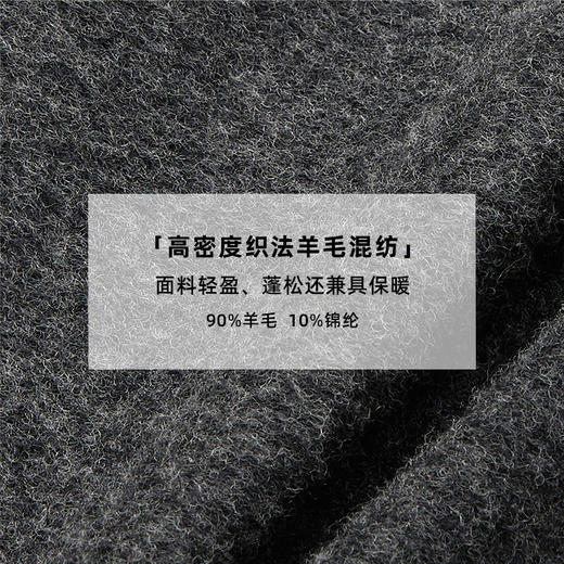 lost in echo2024冬季新款羊毛可拆卸毛领灰色毛呢大衣西装外套女 商品图2