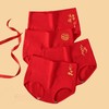 【2内+2袜-盒装】AISRVE女士红色纯棉内裤  喜庆红色高腰内裤红色棉袜 蛇年本命年大红三角裤红袜子  商品缩略图8