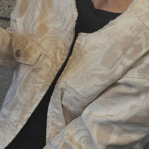 【顺丰包邮】35415 洛诗琳设计感艺术印花棉质短款牛仔夹克外套女108 商品图4