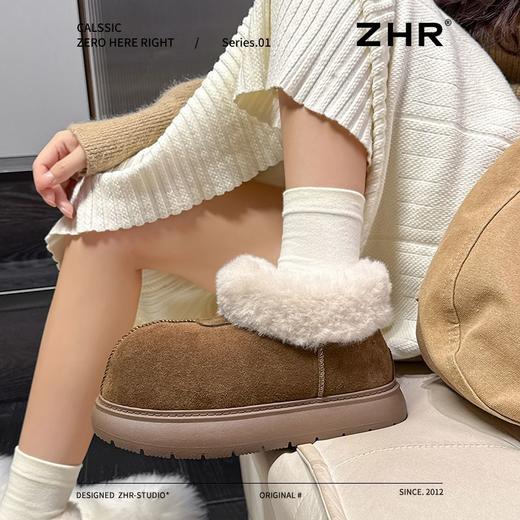 ZHR加绒加厚雪地靴女2024新款冬季丑萌大头棉鞋女保暖增高毛毛鞋 商品图8