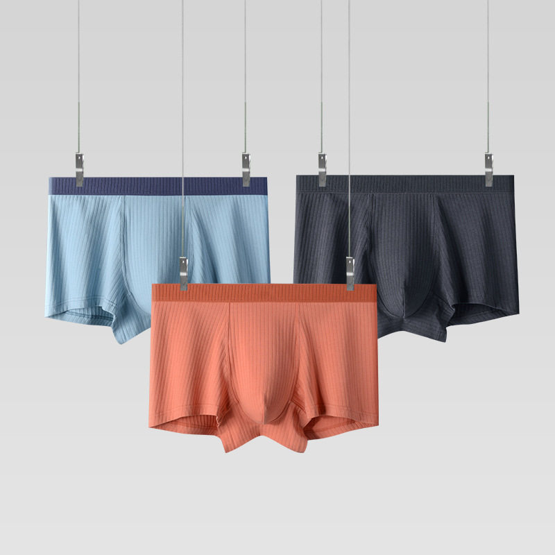 XN-ML133   【1条】新疆纯棉纯色男士内裤抽针棉全棉平角裤男士中腰内裤