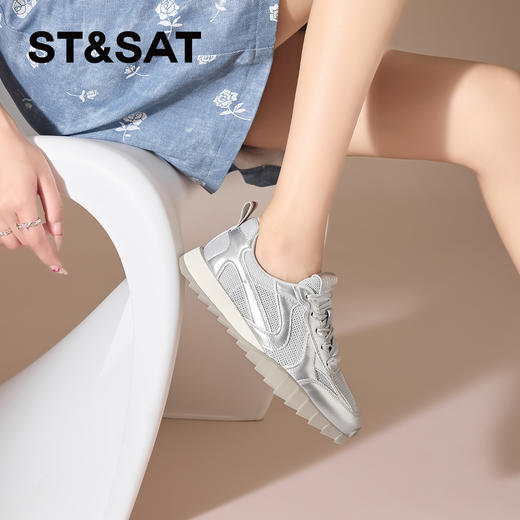 星期六休闲复古网面透气运动鞋SSC2112C3B 商品图1