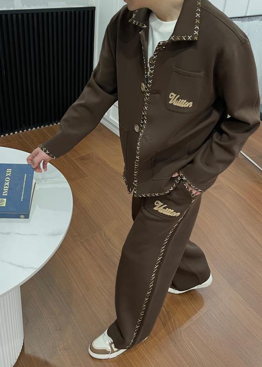 驴家 超洋气的👍段染线缝边外套➕微阔腿长裤（JN） 商品图1