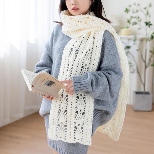 苏苏姐家软绵镂空围巾手工diy编织钩针毛线团自制围巾材料包冬 商品图3