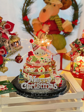 【圣诞草莓季】可爱Hello Kitty草莓塔B款