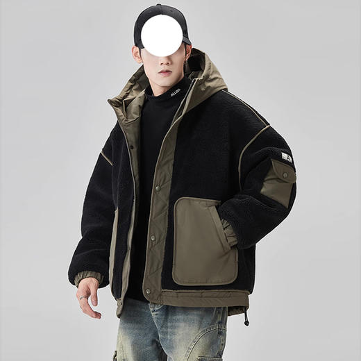 裁缝学苑MQ48新款羽绒服纸样男士加厚拼接工装羊羔绒外套上衣样板图纸 商品图5