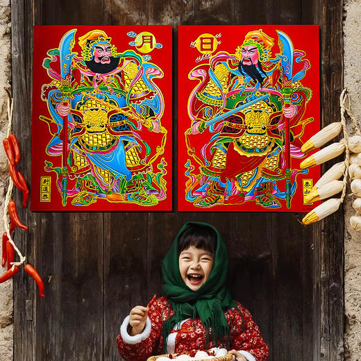 【富贵盈门❗️新年限定门神贴纸】福到门前，财运亨通！2025新款过年春节装饰品家用自粘财神爷福字大门年画马年 商品图0