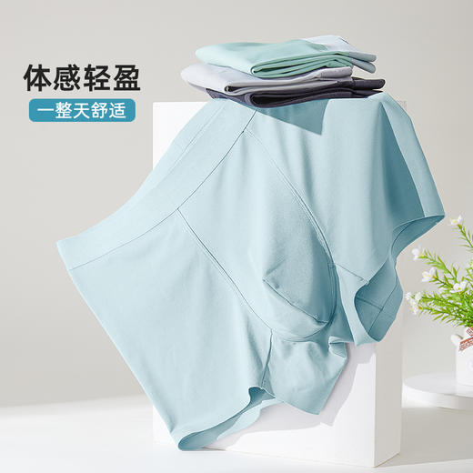 雅黛丽内裤男款无痕舒适柔软透气平角裤大码纯色高弹四角短裤头 商品图3