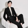 IWY/复古黑西装外套职业通勤套裤女秋冬新款主持人正装简约风职业装搭阔腿裤两件套24CP038 商品缩略图2