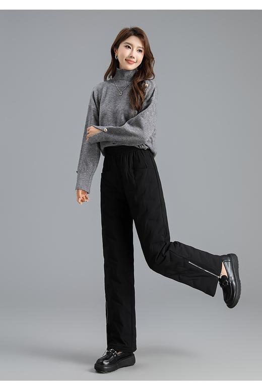 482898时尚高腰长直筒羽绒裤，裤脚拉链可打开，裤脚大小可变化 商品图4