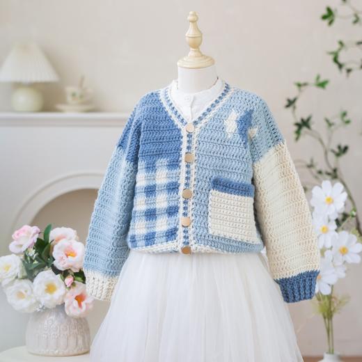 苏苏姐家格纹开衫手工diy编织钩针毛线团自制上衣材料包冬 商品图3