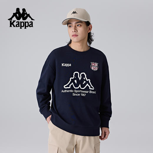 Kappa卡帕背靠背圆领运动卫衣女春秋新款休闲上衣男针织套头衫潮K0F12WT05 商品图2