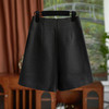 【高货wl】全新升级【铂金会员220/天猫299/差价79】(11004) 洛诗琳法式通勤小香风名媛双排扣A字高腰阔腿毛呢短裤女 商品缩略图3