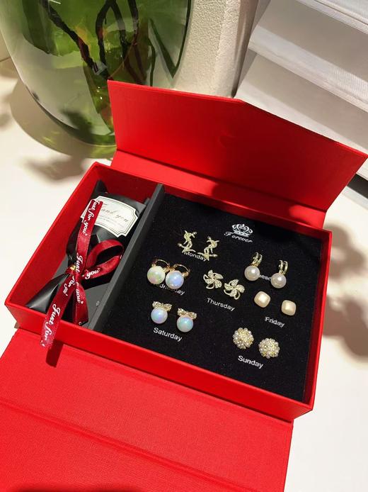 玫瑰礼盒七天美好心情耳钉礼盒 商品图3