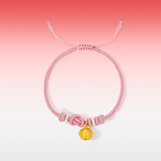 周六福黄金铃铛手绳女款5d硬金定价圣诞节雪花送女友手链送女友礼物 商品图3