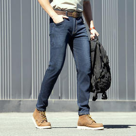 龙牙隐之风岚战术通勤锥形牛仔裤春秋弹力挺阔有型水洗长裤