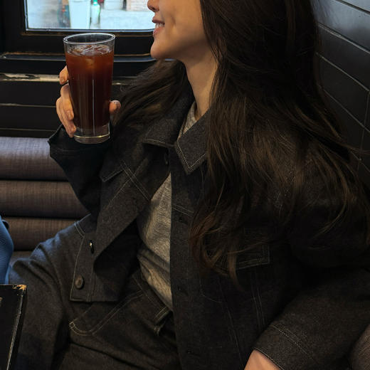 ROMI STUDIO“率性自我”绵羊毛混纺花纱感翻领夹克式外套 431W6086 商品图0