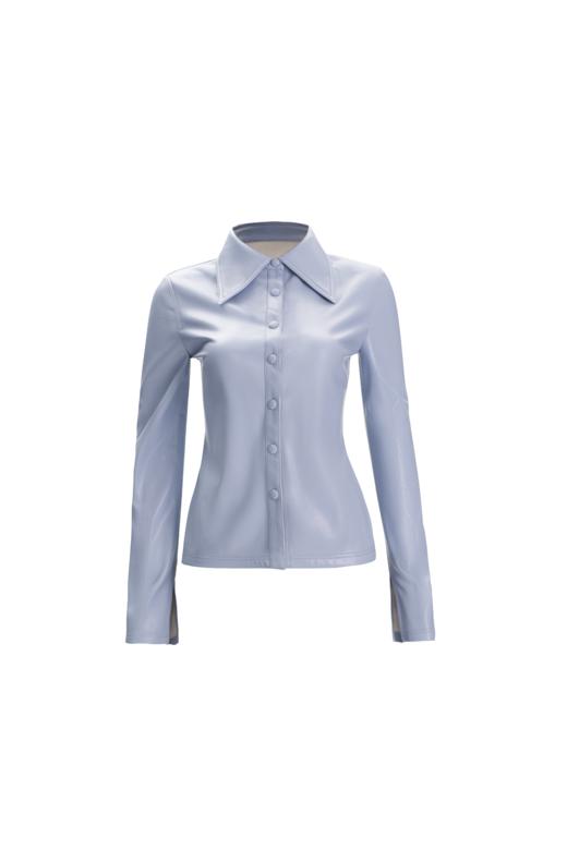 OUTOFLAW 环保蛋白皮紧身长袖衬衫 商品图0