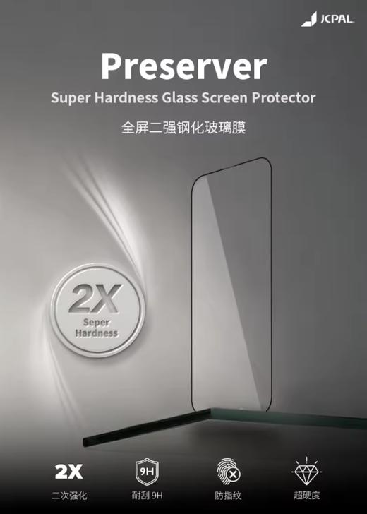 jcpal 保护膜 iPhone 16 pro max 二强钢化 商品图0