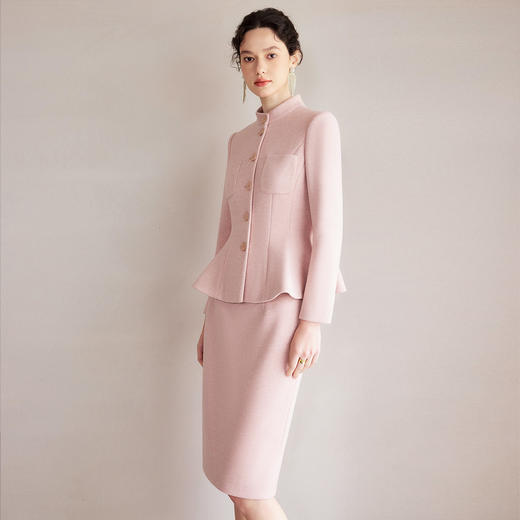 IWY/高端粉色面试职业装套裙女设计感小香风商务通勤西装裙正装CS2187 商品图3