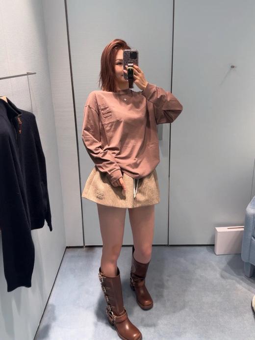 MIU家 口袋绣布绣 字母长袖（JN） 商品图2