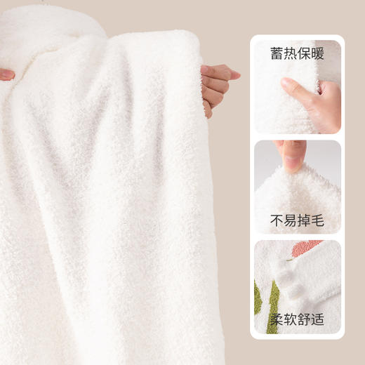 洁丽雅新款半边绒睡衣女冬季珊瑚绒加绒防寒秋冬可外穿家居服套装 商品图5