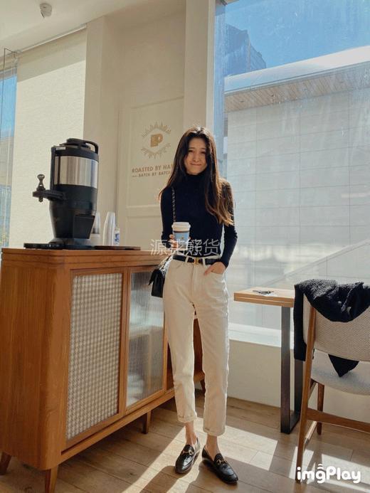 【显瘦弹力牛仔哈伦萝卜裤】柔暖复合一体绒， 常规款 加绒款可选，可穿到145斤 牛仔哈伦裤版型，上宽下窄，特别藏肉显瘦 加绒款550g高克重，一条裤过冬 面料自带斜纹肌理，高级质感 商品图1