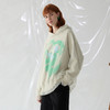 谜底连帽卫衣长袖女2025春新品双层拼接网纱设计感印花251MV0120 商品缩略图1