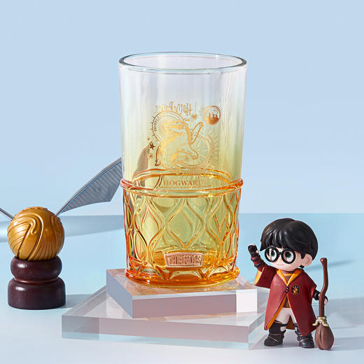 膳魔师x哈利波特钠钙钢化工艺桌面黄色玻璃杯（赫奇帕奇学院）430ml 商品图0