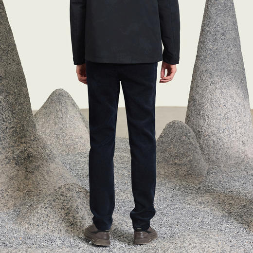 半身缘男裤 冬季简约时尚牛奶丝绒保暖休闲裤254201M10303499 商品图3