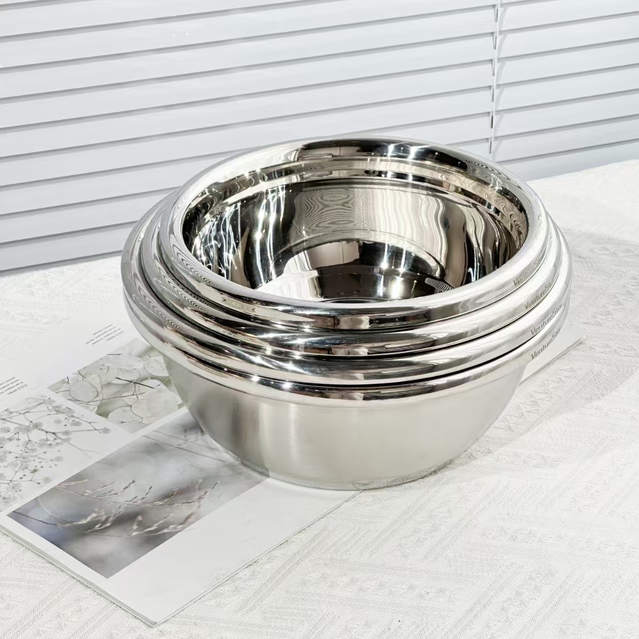 【VentureStar多功能不锈钢盆套装】3盆+1筛，居家必备好物❗️使用频率高❗️出口品质