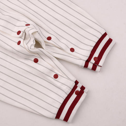 棉果果春季新品商场同款男童撞色拼接条纹纯棉对开连体衣M112722225120 商品图3