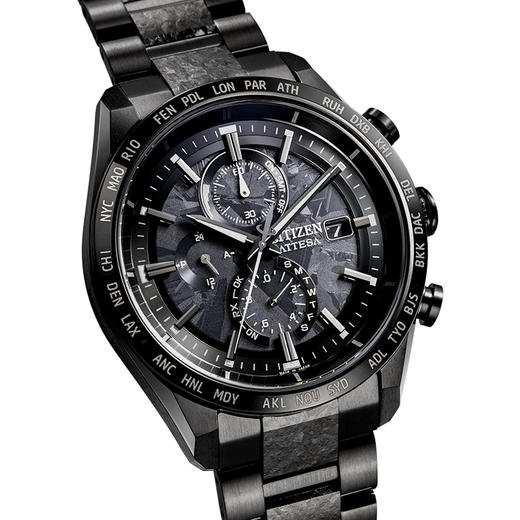 CITIZEN西铁城限量款光动能电波舒博™钛酷黑时尚男表AT8287-62E 商品图9