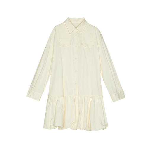 谜底衬衫式连衣裙2025春季新品挺阔A字型花苞裙长袖短裙251ML0121 商品图4