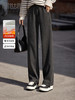 【年终特卖】熙世界加绒窄版阔腿裤女冬季2025年新款宽松休闲毛呢裤子直筒卫裤 商品缩略图0