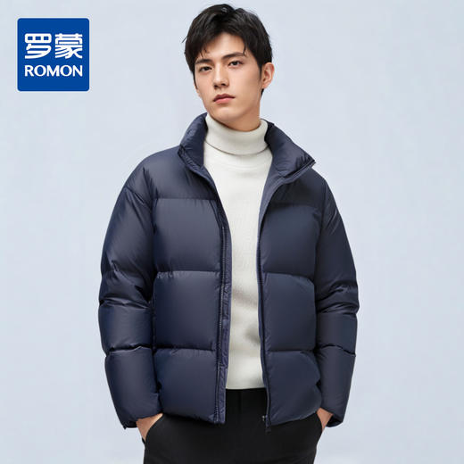【90白鸭绒】罗蒙羽绒服男休闲短款立领面包服冬季保暖外套男 商品图0