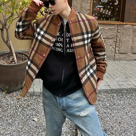 巴家 格纹羊毛飞行员夹克（JN） 商品图0