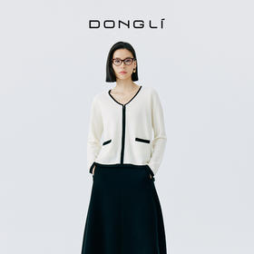东黎 • 山羊绒女士撞色开衫 4630