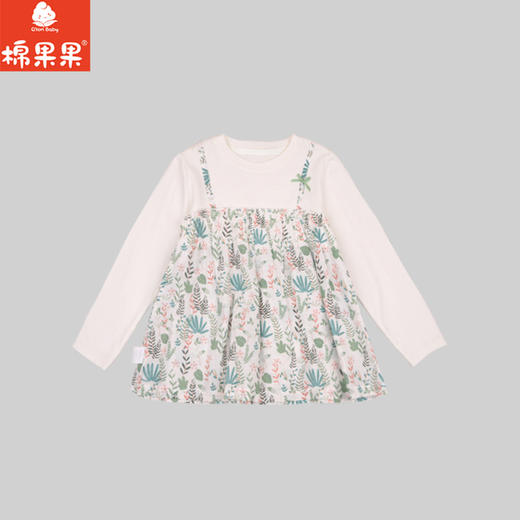 棉果果春季新品商场同款女童洋气假两件长袖T恤M122140225085 商品图1